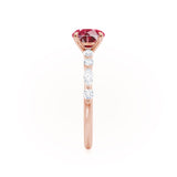 ALLURE - Chatham® Round Ruby Solitaire Engagement Ring 18k Rose Gold