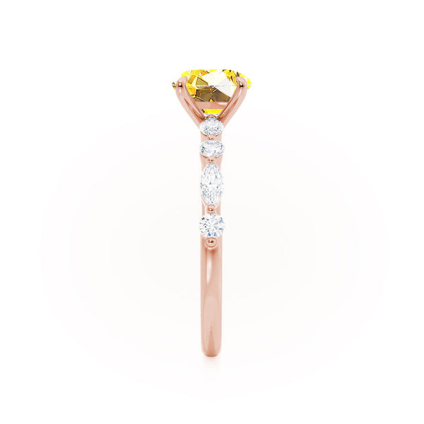ALLURE - Chatham® Round Yellow Sapphire Solitaire Engagement Ring 18k Rose Gold