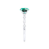 ALLURE - Chatham® Round Emerald Solitaire Engagement Ring 18k White Gold