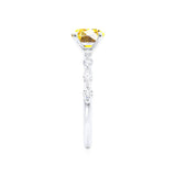 ALLURE - Chatham® Round Yellow Sapphire Solitaire Engagement Ring 18k White Gold