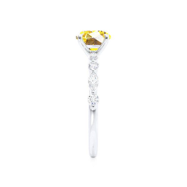 ALLURE - Chatham® Round Yellow Sapphire Solitaire Engagement Ring 18k White Gold