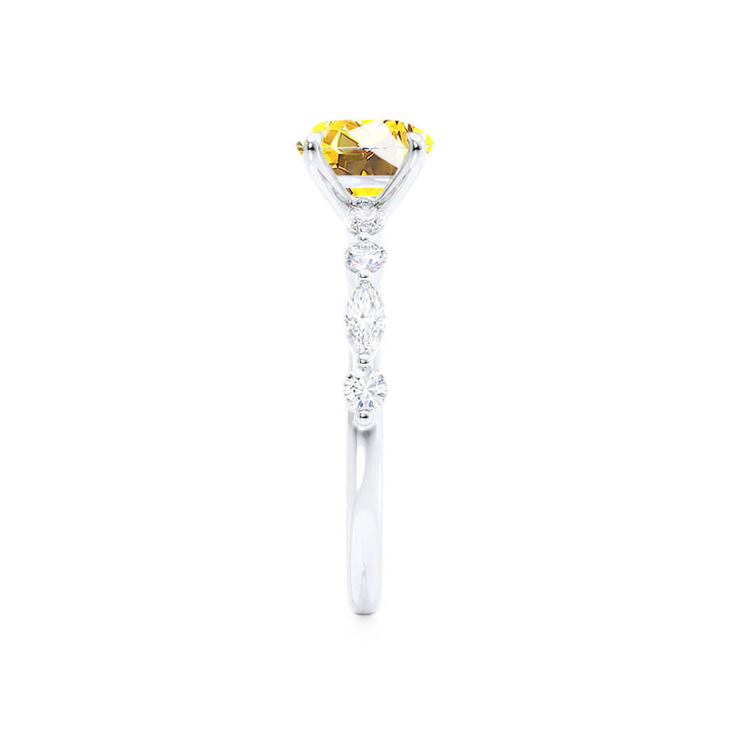 ALLURE - Chatham® Round Yellow Sapphire Solitaire Engagement Ring 18k White Gold