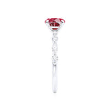 ALLURE - Chatham® Round Ruby Solitaire Engagement Ring 18k White Gold
