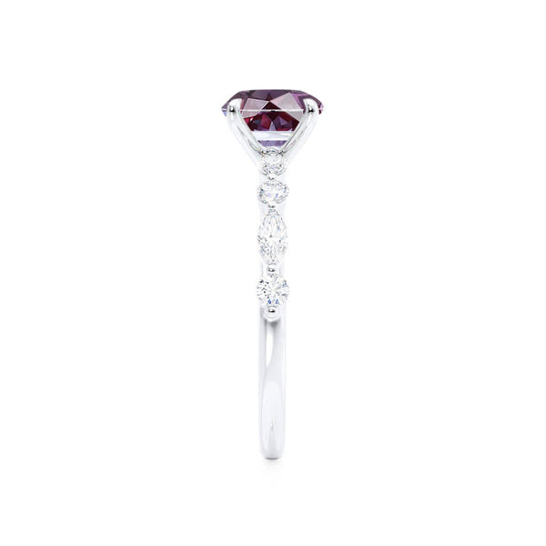 ALLURE - Chatham® Round Alexandrite Solitaire Engagement Ring 18k White Gold