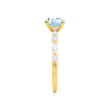 ALLURE - Chatham® Round Aqua Spinel Solitaire Engagement Ring 18k Yellow Gold