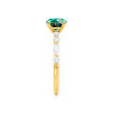 ALLURE - Chatham® Round Emerald Solitaire Engagement Ring 18k Yellow Gold