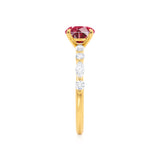 ALLURE - Chatham® Round Ruby Solitaire Engagement Ring 18k Yellow Gold