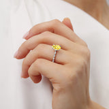 ALLURE - Chatham® Oval Yellow Sapphire Solitaire Engagement Ring 18k White Gold