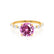 ALLURE - Round Pink Sapphire Solitaire Engagement Ring 18k Yellow Gold