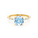 ALLURE - Round Aqua Spinel Solitaire Engagement Ring 18k Yellow Gold