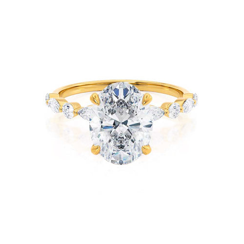 ALLURE - Ready to Ship 2.02ct Oval Lab Diamond 18k Yellow Gold Scatter Ring