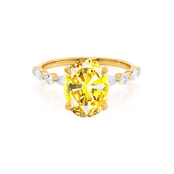ALLURE - Chatham® Oval Yellow Sapphire Solitaire Engagement Ring 18k Yellow Gold