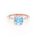 ALLURE - Round Aqua Spinel Solitaire Engagement Ring 18k Rose Gold