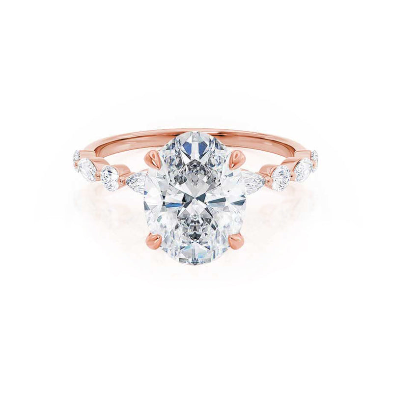 ALLURE - Oval Natural Diamond 18k Rose Gold Scatter Ring