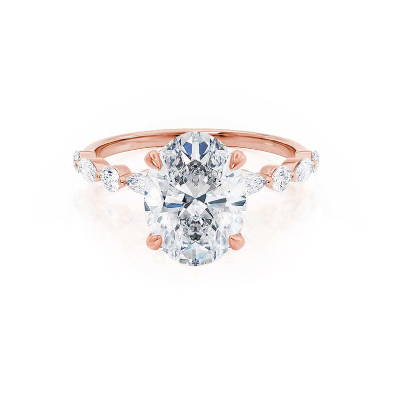 ALLURE - Oval Lab Diamond 18k Rose Gold Scatter Ring