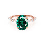 ALLURE - Chatham® Oval Emerald Solitaire Engagement Ring 18k Rose Gold