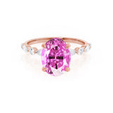 ALLURE - Chatham® Oval Pink Sapphire Solitaire Engagement Ring 18k Rose Gold