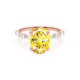 ALLURE - Chatham® Oval Yellow Sapphire Solitaire Engagement Ring 18k Rose Gold