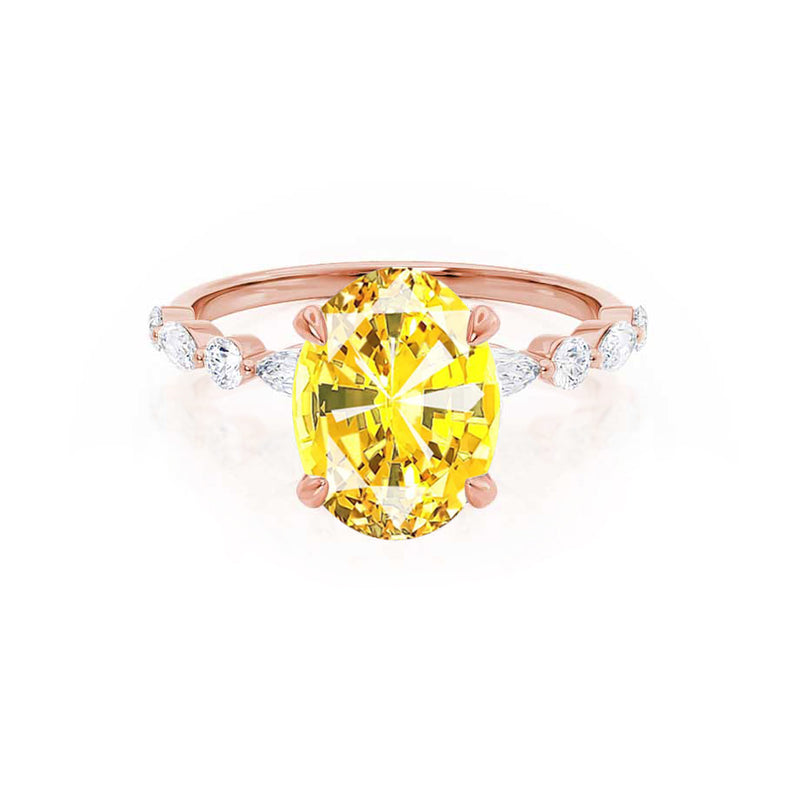 ALLURE - Chatham® Oval Yellow Sapphire Solitaire Engagement Ring 18k Rose Gold