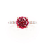ALLURE - Chatham® Round Ruby Solitaire Engagement Ring 18k Rose Gold