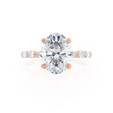 ALLURE - Oval Natural Diamond 18k Rose Gold Scatter Ring Engagement Ring Lily Arkwright