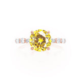 ALLURE - Chatham® Round Yellow Sapphire Solitaire Engagement Ring 18k Rose Gold