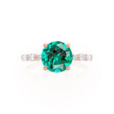ALLURE - Chatham® Round Emerald Solitaire Engagement Ring 18k Rose Gold