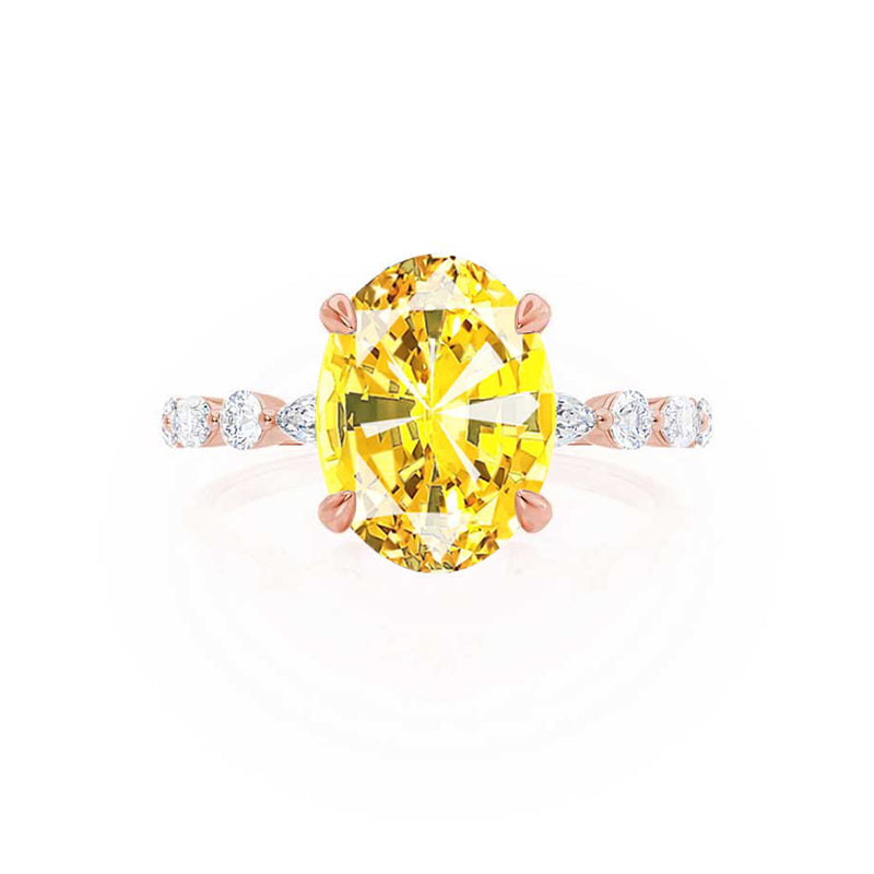 ALLURE - Chatham® Oval Yellow Sapphire Solitaire Engagement Ring 18k Rose Gold