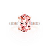 ALLURE - Chatham® Oval Champagne True Sapphire Solitaire Engagement Ring 18k Rose Gold