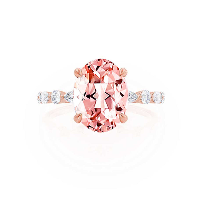 ALLURE - Chatham® Oval Champagne True Sapphire Solitaire Engagement Ring 18k Rose Gold
