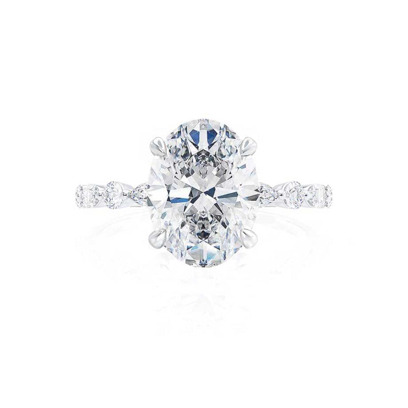 ALLURE - Oval Natural Diamond Platinum Scatter Ring Engagement Ring Lily Arkwright