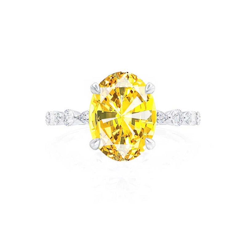 ALLURE - Chatham® Oval Yellow Sapphire Solitaire Engagement Ring 18k White Gold