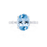 ALLURE - Chatham® Oval Aqua Spinel Solitaire Engagement Ring 950 Platinum