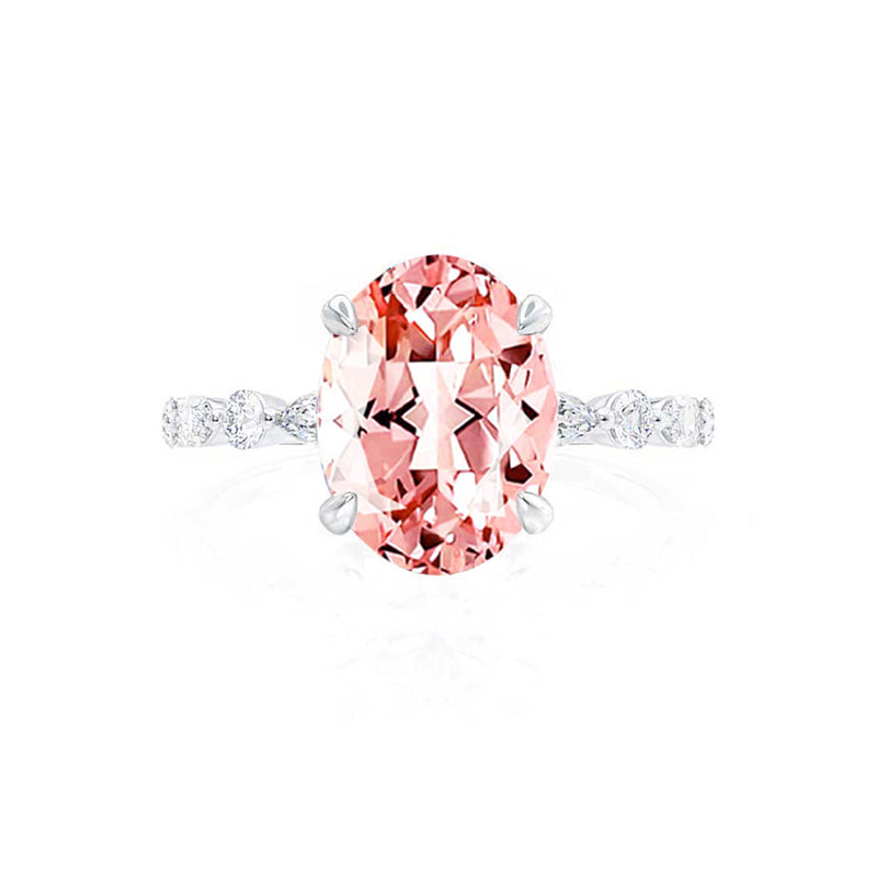 ALLURE - Chatham® Oval Champagne True Sapphire Solitaire Engagement Ring 950 Platinum