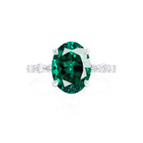 ALLURE - Chatham® Oval Emerald Solitaire Engagement Ring 18k White Gold