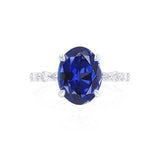ALLURE - Chatham® Oval Blue Sapphire Solitaire Engagement Ring 950 Platinum