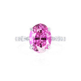 ALLURE - Chatham® Oval Pink Sapphire Solitaire Engagement Ring 18k White Gold