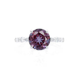 ALLURE - Chatham® Round Alexandrite Solitaire Engagement Ring 18k White Gold