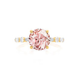 ALLURE - Chatham® Round Champagne True Sapphire Solitaire Engagement Ring 18k Yellow Gold