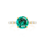 ALLURE - Chatham® Round Emerald Solitaire Engagement Ring 18k Yellow Gold