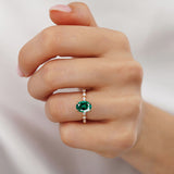 ALLURE - Chatham® Oval Emerald Solitaire Engagement Ring 18k Rose Gold