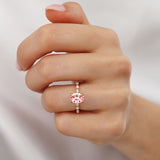ALLURE - Chatham® Oval Champagne True Sapphire Solitaire Engagement Ring 18k Rose Gold
