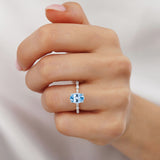 ALLURE - Chatham® Oval Aqua Spinel Solitaire Engagement Ring 950 Platinum
