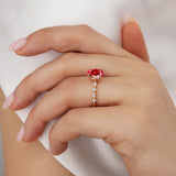 ALLURE - Chatham® Oval Ruby Solitaire Engagement Ring 18k Rose Gold