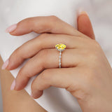 ALLURE - Chatham® Oval Yellow Sapphire Solitaire Engagement Ring 18k White Gold