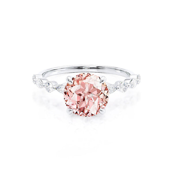 ALLURE - Chatham® Round Champagne True Sapphire Solitaire Engagement Ring 950 Platinum