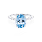 ALLURE - Chatham® Oval Aqua Spinel Solitaire Engagement Ring 950 Platinum