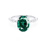 ALLURE - Chatham® Oval Emerald Solitaire Engagement Ring 18k White Gold