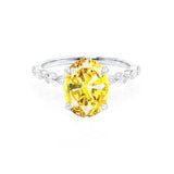 ALLURE - Chatham® Oval Yellow Sapphire Solitaire Engagement Ring 18k White Gold