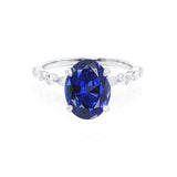 ALLURE - Chatham® Oval Blue Sapphire Solitaire Engagement Ring 950 Platinum